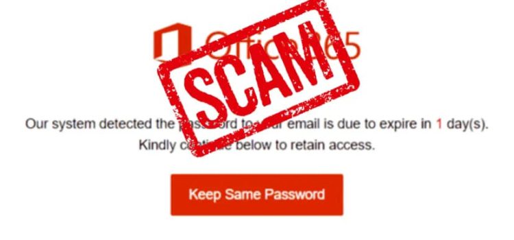 Password is about to expire today Email Scam!